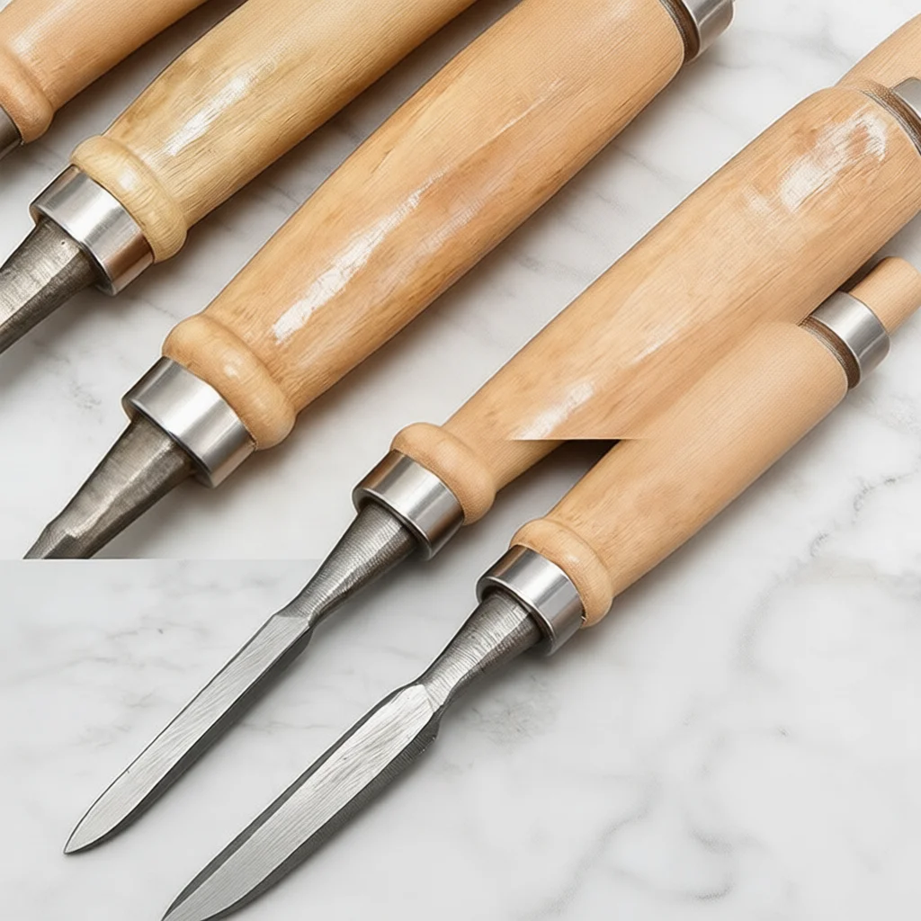 Carpentry Flat Chisel Set Chrome Vanadium Steel Blade Solid Beech Handle Manual Tool For Woodworking Mortise Processing