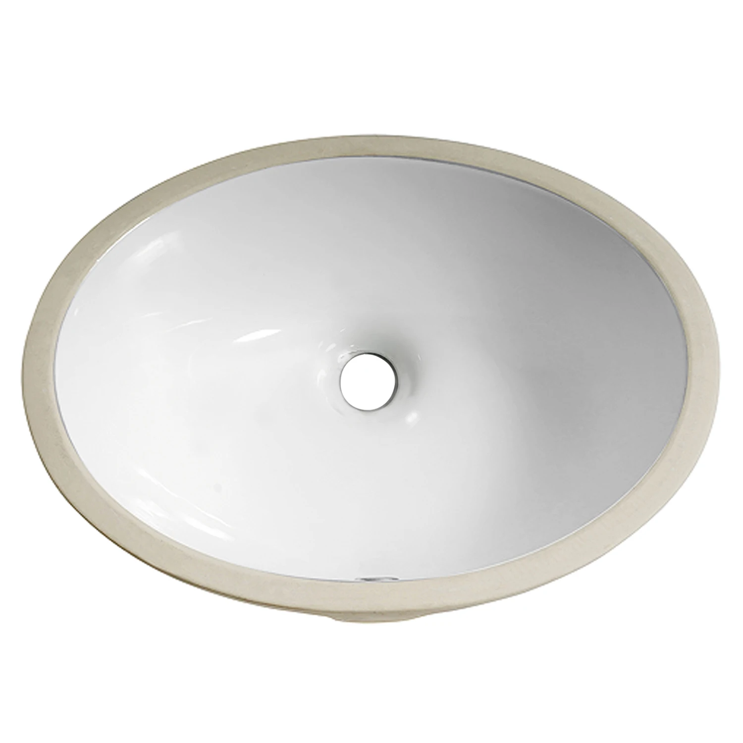 

1pc Oval Undermount Bathroom Sinks - 18 "x 15" White Porcelain Ceramic Oval Vessel Sink Under Counter Lavatory Vanity Bath Sink