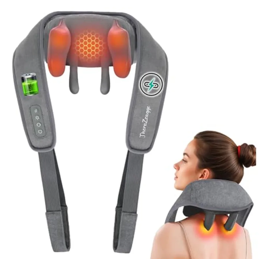 

Cordless Neck Massager with Heat - FSA Eligible HSA Neck Shoulder Massager for Pain Relief Deep Tissue 6D Deep Kneading Shiatsu