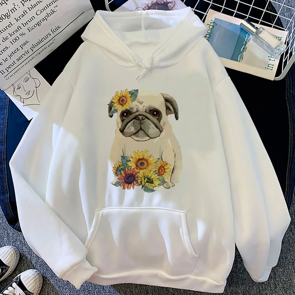 Pug hoodies women 2023 streetwear Kawaii gothic Hood pulls women gothic sweatshirts