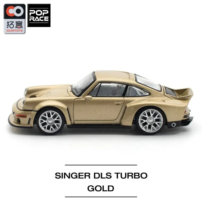 

POP RACE Porsche Singer DLS Turbo Gold Adult Car Model 1/64 Alloy Car Model Ornament
