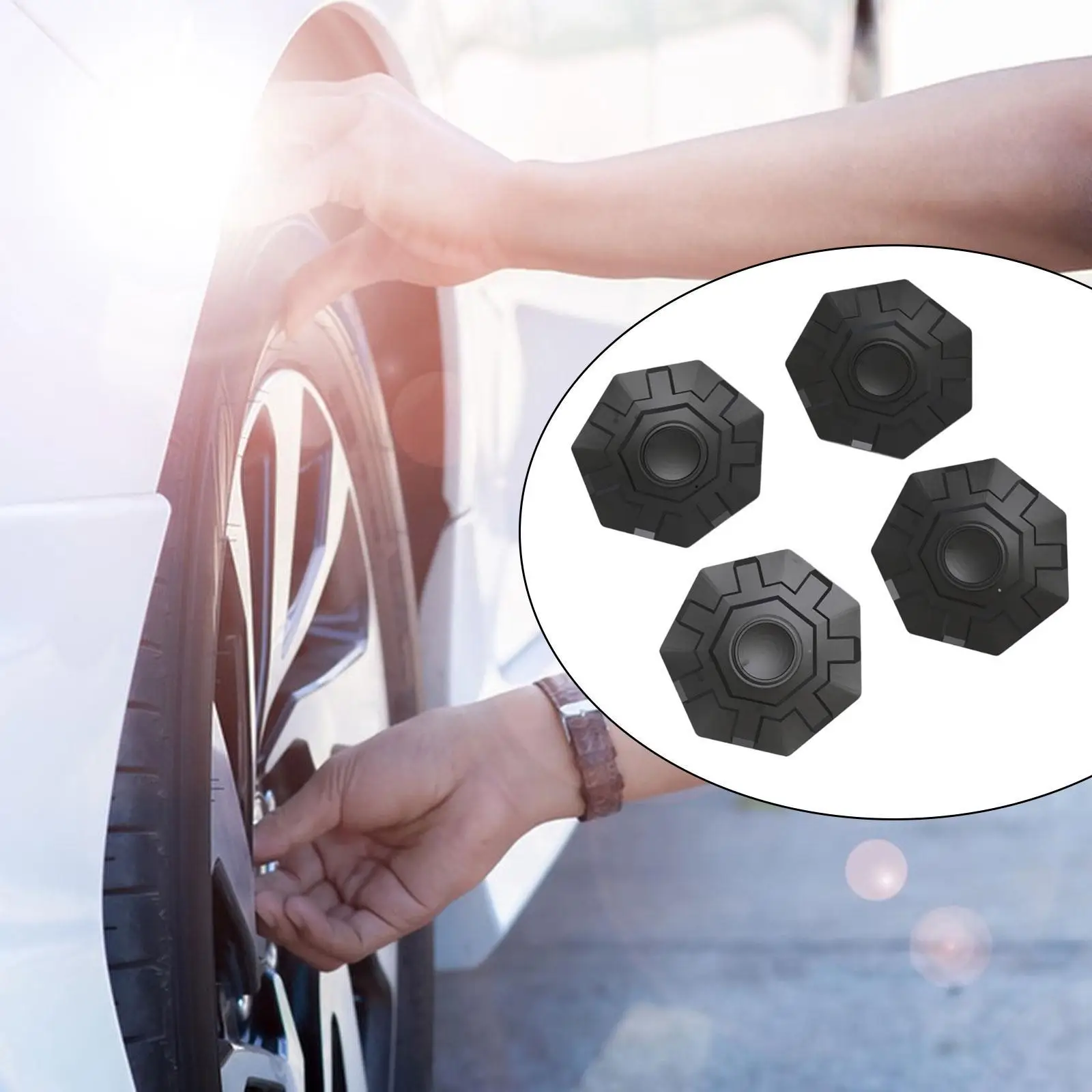 4 Pieces Wheel Center Hub Caps Convenient Dustproof Lightweight Multiuse Detachable Hub Cover for Truck Vehicle Spare Parts