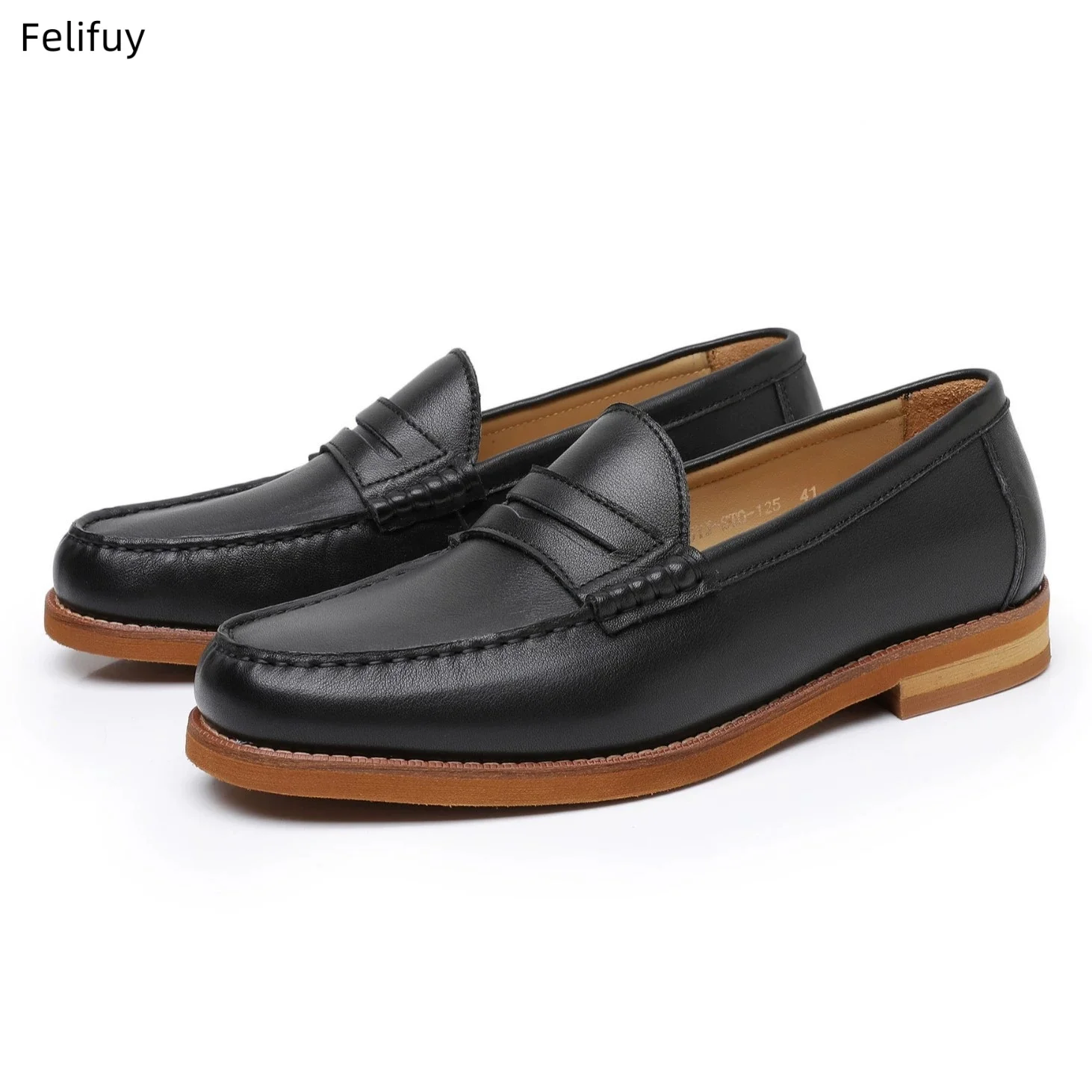 

Italian Style Black Genuine Leather Flat Shoes Men Round Toe Slip-on Loafers Daily Comfort Outdoor Walk Shoes Man Zapatos Mujer