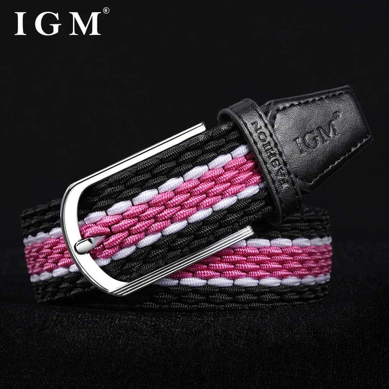 Men Women Stretch Belt For Unisex Knitted Braided Metal Pin Buckle Male Canvas Pants Jeans Elastic Belt