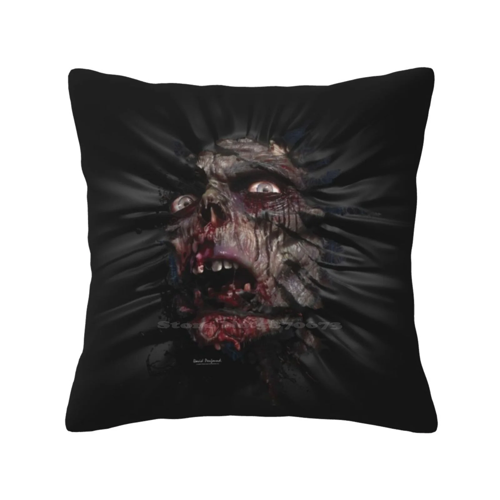 Zombie Head-01 Home Sofa Car Cushion Cover Pillowcase Skulls Zombies Walking Dead Tv Day Of The Dead Dawn Of The Dead Horror