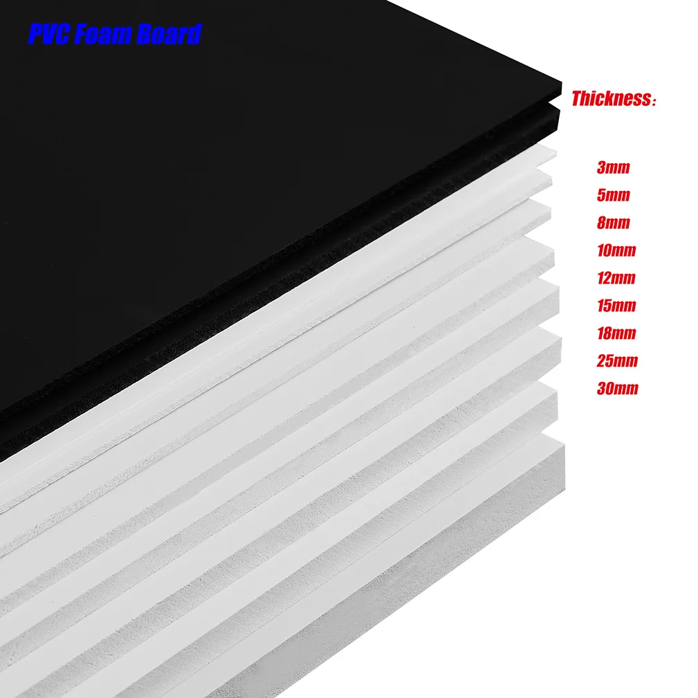 Tablero de espuma de PVC blanco de 3 ~ 30mm de espesor, Material de modelo de construcción DIY, Material de fabricación de modelos Manual, placa de plástico
