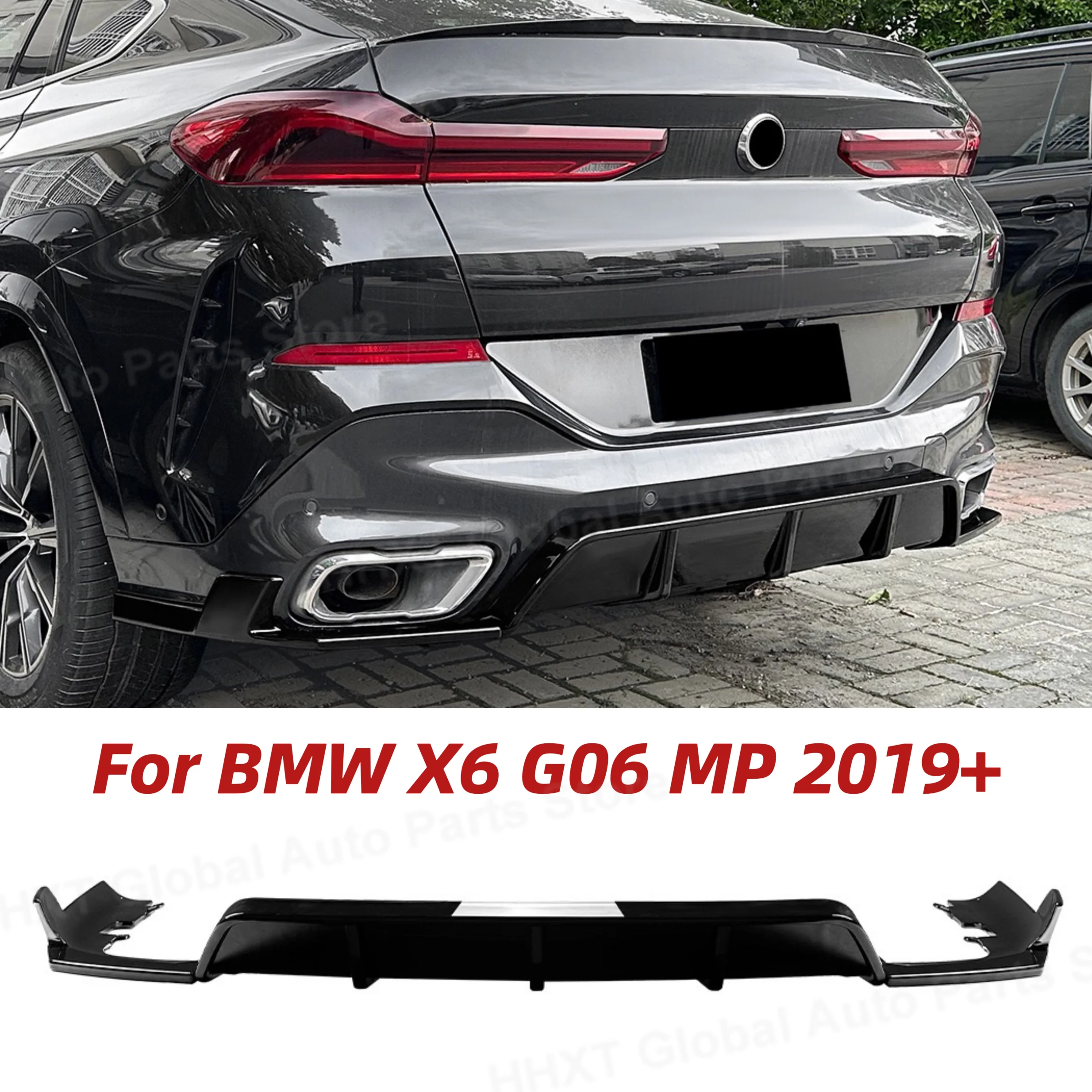 Glossy Black Rear Lip Wind Blade Spoiler Corner Modification Car Body Kit For BMW X6 G06 MP 2019+