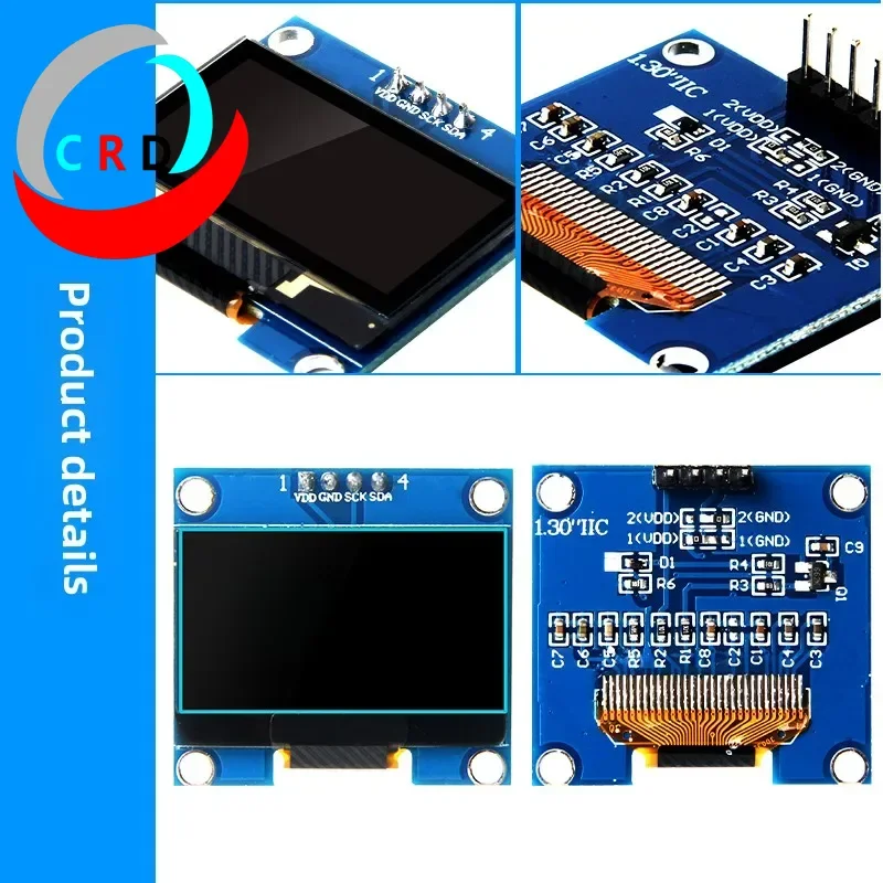 Chanruida 1.3 polegadas OLED LCD 128x64/SH1106 tela pequena módulo de 4 pinos IIC luz azul branca display lcd display oled stm32 tft