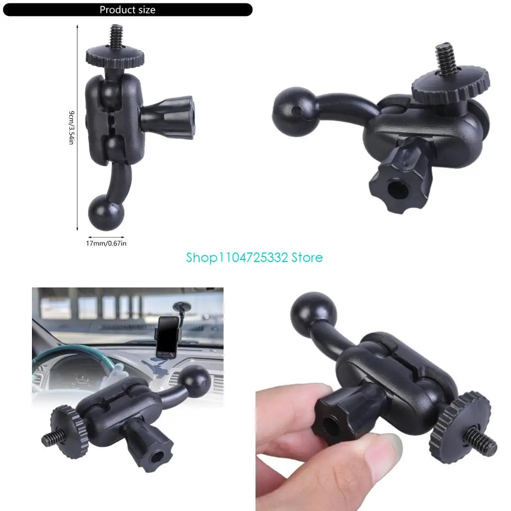 

P5EA 17mm Ball Head Bracket Adapter 1/4inch to 17mm Ball Adapter Adjustable Phone Mount Adapter Holder Adjustable