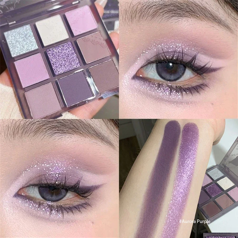 Heallor paleta de sombra de ojos de 9 colores, sombra de ojos de perla mate, maquillaje para principiantes, sombra de ojos Rosa desnuda, baja saturación, todo mate P