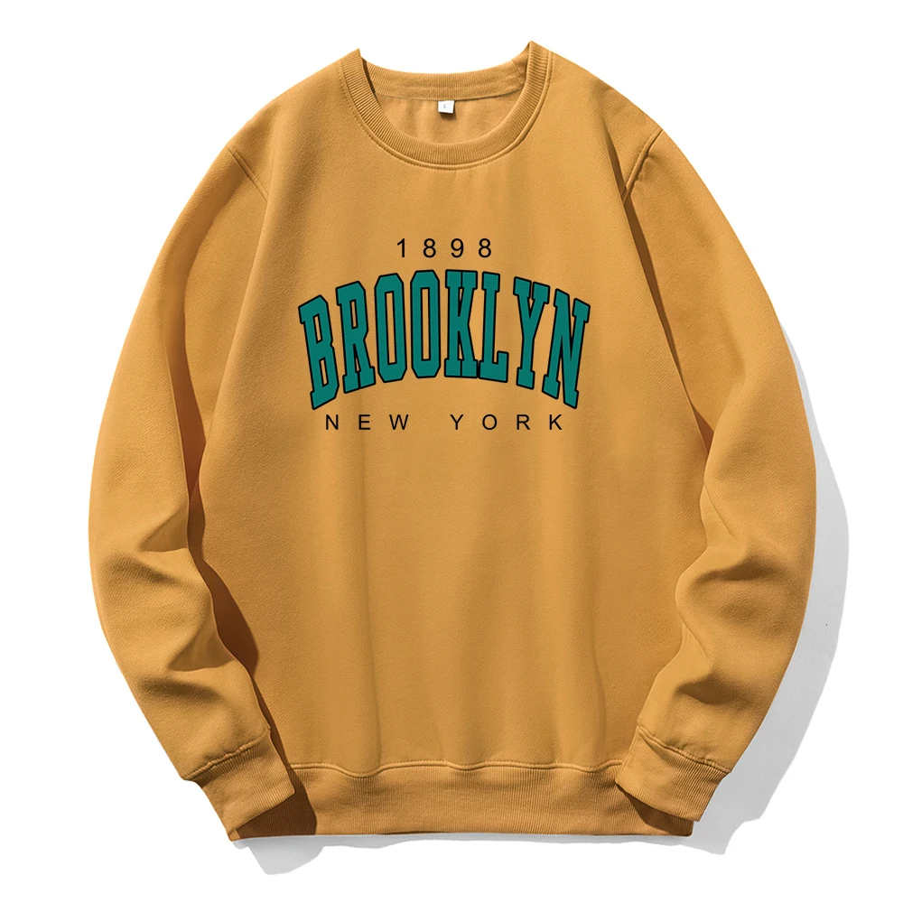 1898 Brooklyn New York Hoodies Men Fleece Sports Street Hoody Classic Retro All Match Streetwear Casual Fashion Tide New Hooded