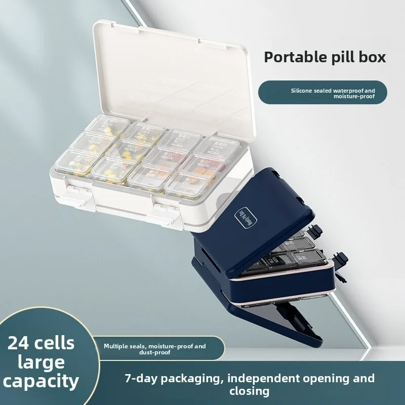 

Аптечка большой емкости, герметичная и влагостойкая, 24 сетки, семь дней в неделю, хранилище лекарств