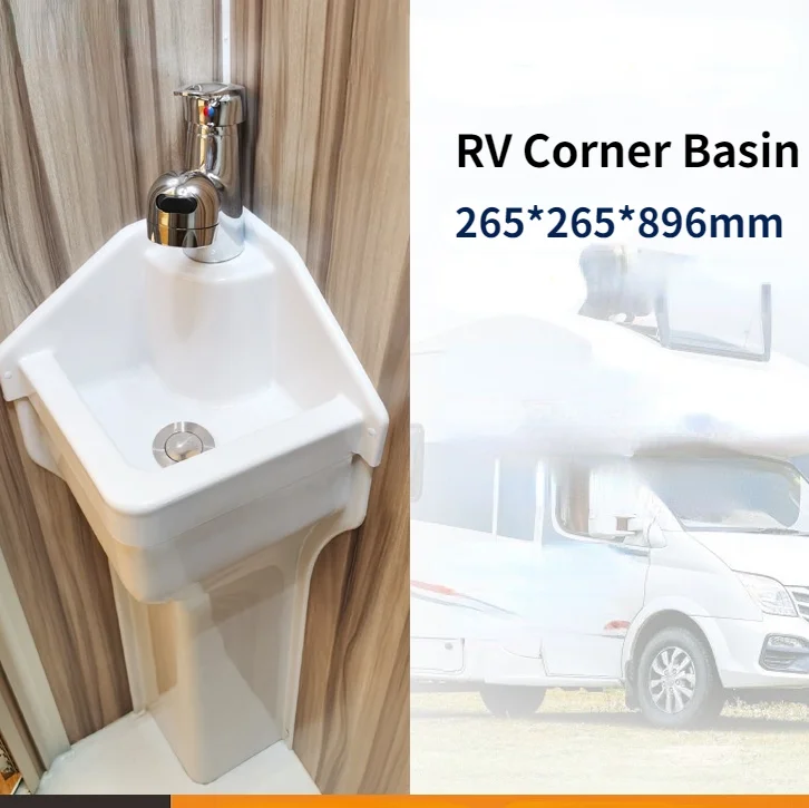 

RV Toilet Basin small wash basin Camper Trailer Bathroom Corner triangular Wash Basin Sink Motorhome Toilet Caravana Accessories