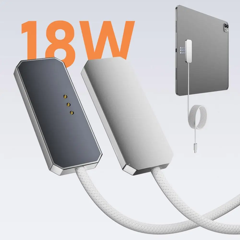 Magnetic For iPad/iPad Air/iPad Pro 18W Fast Charging Smart Connector Alloy Wireless Charger Pad With USB-C Cable