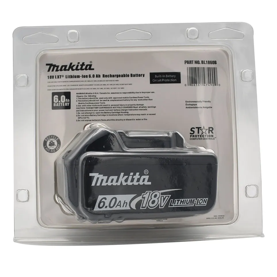 100% Original Makita 6Ah/5Ah/3Ah for Makita 18V Battery BL1830B BL1850B BL1850 BL1840 BL1860 BL1815 Replacement Lithium Battery