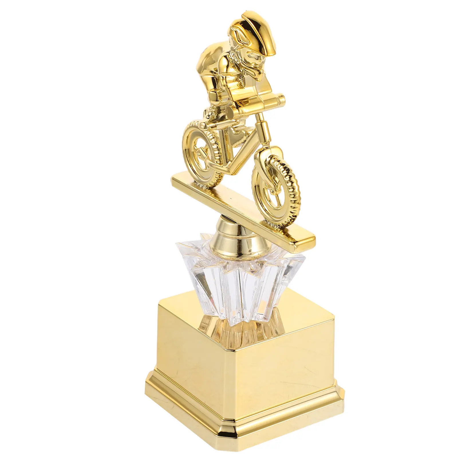 

Cycling Trophy Gold Plastic Award Winner Prize Kids Race Competition Celebration Bicycle Trophy Cup Cyclist Gold Award