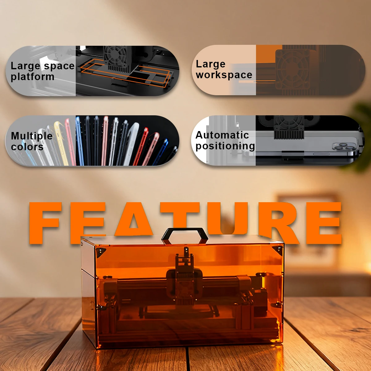 AENBUSLM SS900B Ultra 10W laserschermverwijderingsmachine kan achterglas, beugels en andere componenten verwijderen in verschillende kleuren