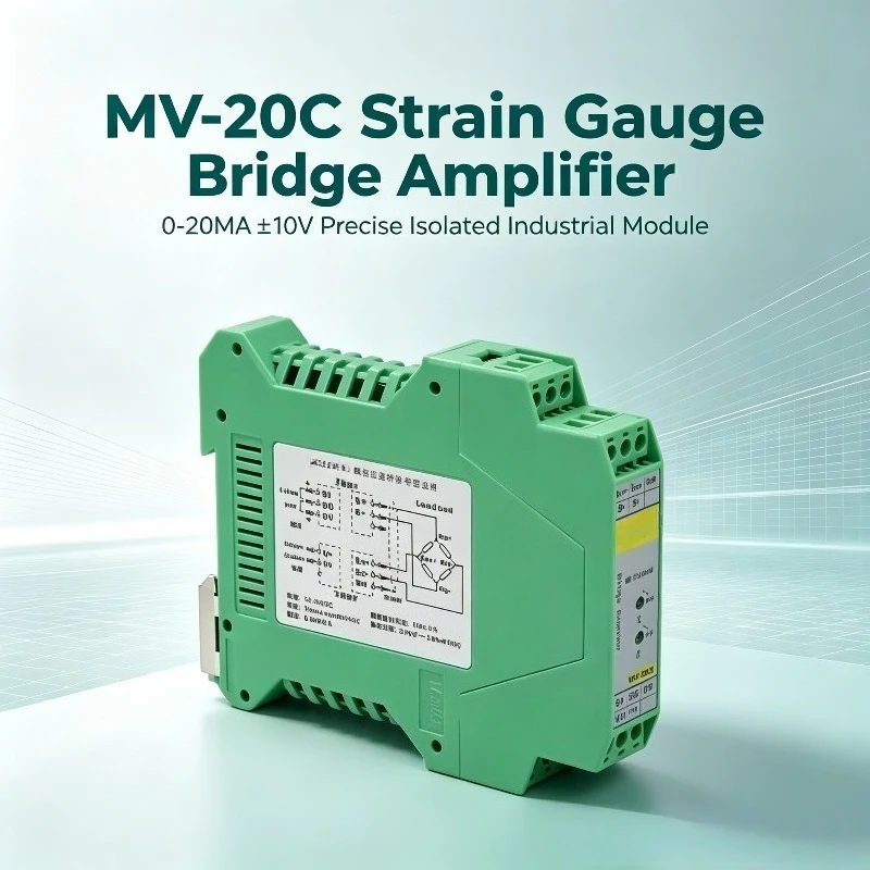 MV‑20C Strain Gauge Bridge Amplifier, 0‑20mA ±10V Precise Isolated Industrial Module for Load Cell Signal Conditioning