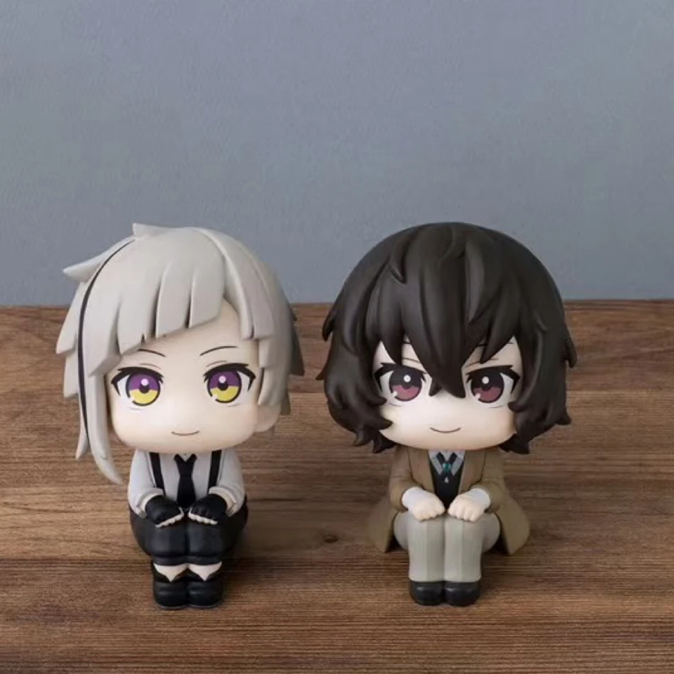 0cm Bungo Stray Dogs Look Up Anime Figure Nakajima Atsushi Dazai Osamu Q Version PVC Collectible Desk Decor Birthday Toy Gift - view 3