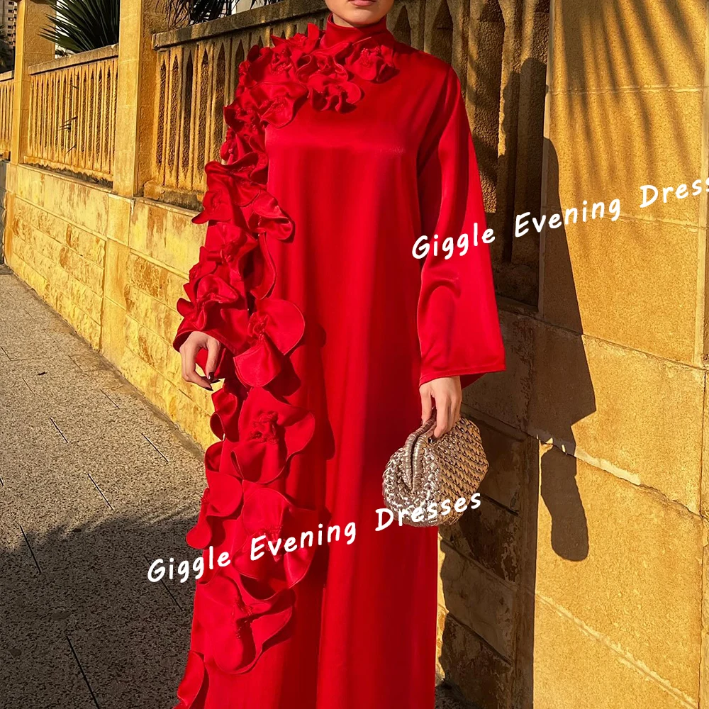 Giggle Chiffon Flowers Loose Fashion Prom Gown Saudi Arab Summer Ankle-Length Elegance Evening Party Dresses for Women 2024