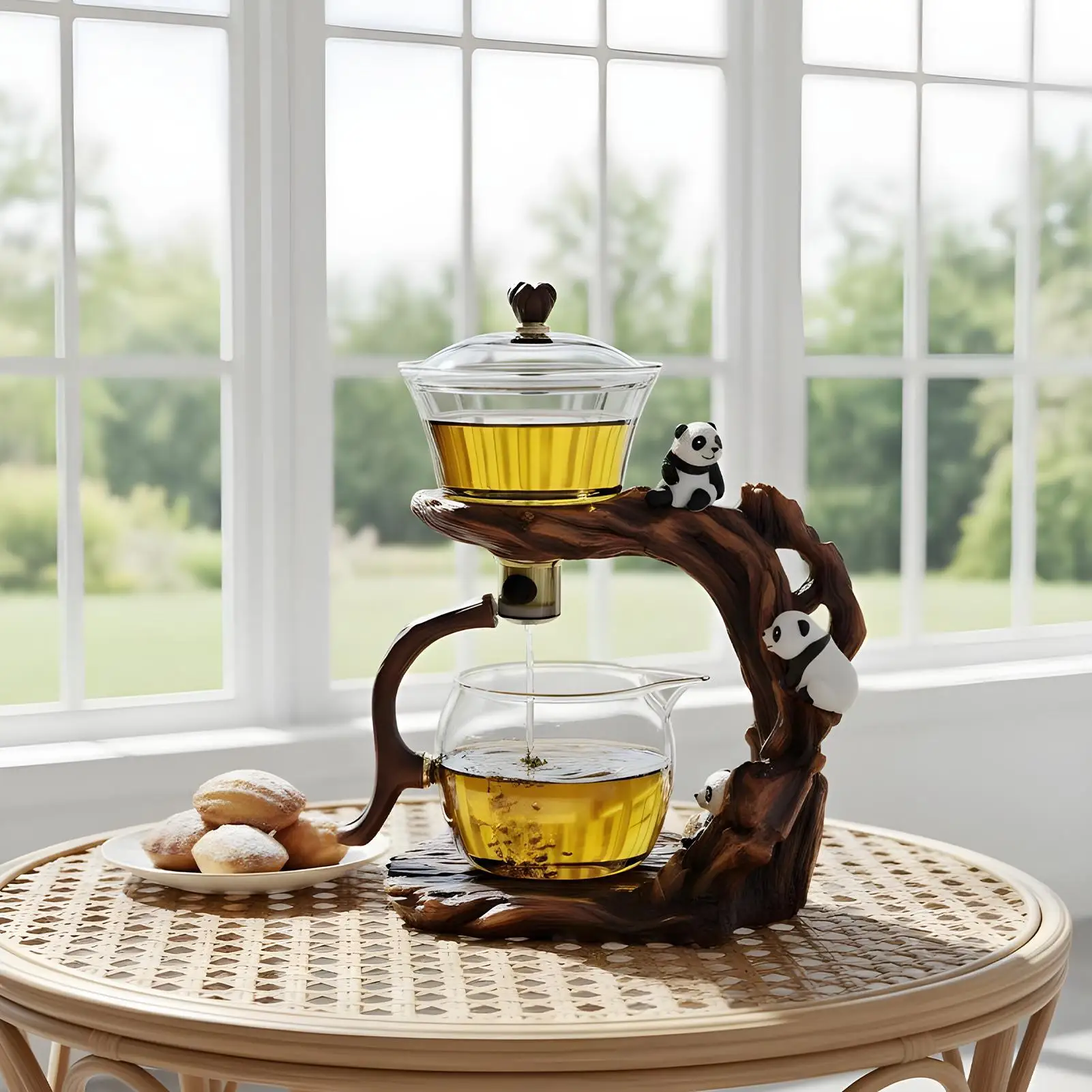 

Magnetic Teapot Glass Vintage Comfort Grip Cute Teapot Drip Loose Tea Diffuser For Coffee Brewing Home Kitchen Office Apartment