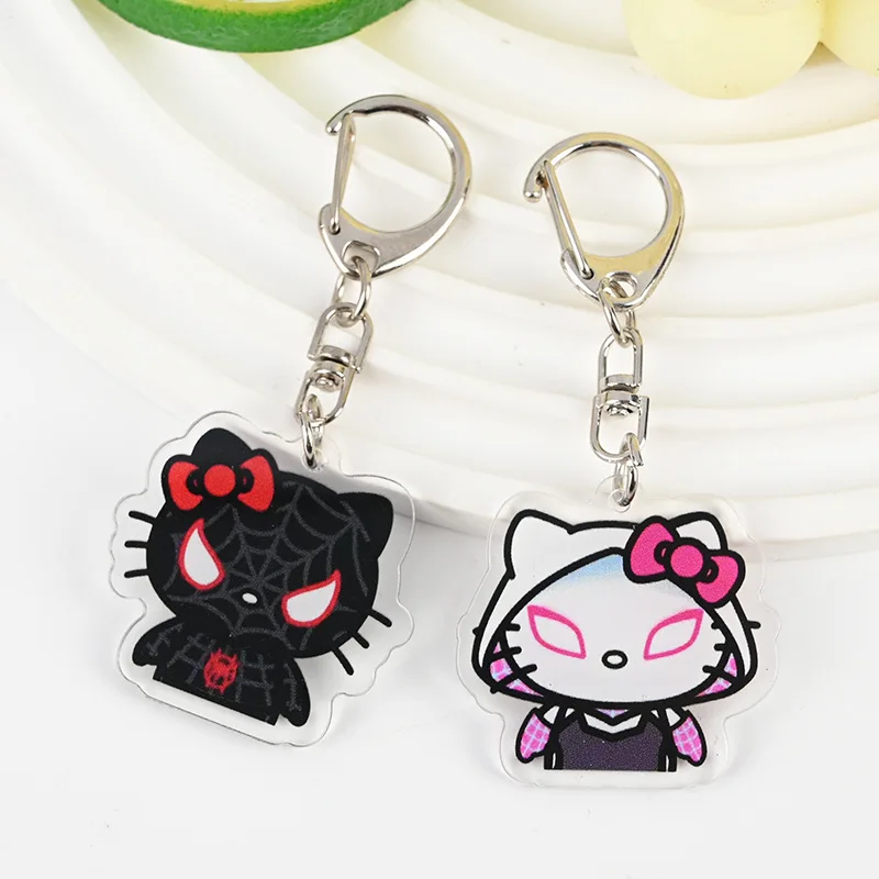 

Sanrio Cartoon Keychain Hello Kitty Key Chain Car Acrylic Accessories Backpack Component Purse Jewel Girl Purse Decoration Gift