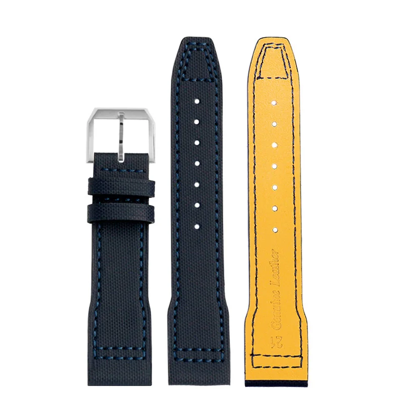 20 مللي متر 21 مللي متر 22 مللي متر ل IWC الطيار الأمير الصغير/مرسيدس AMG بتروناس F1 مارك 18 حزام ساعة رجالي أسود أزرق نايلون جلد حزام الساعات