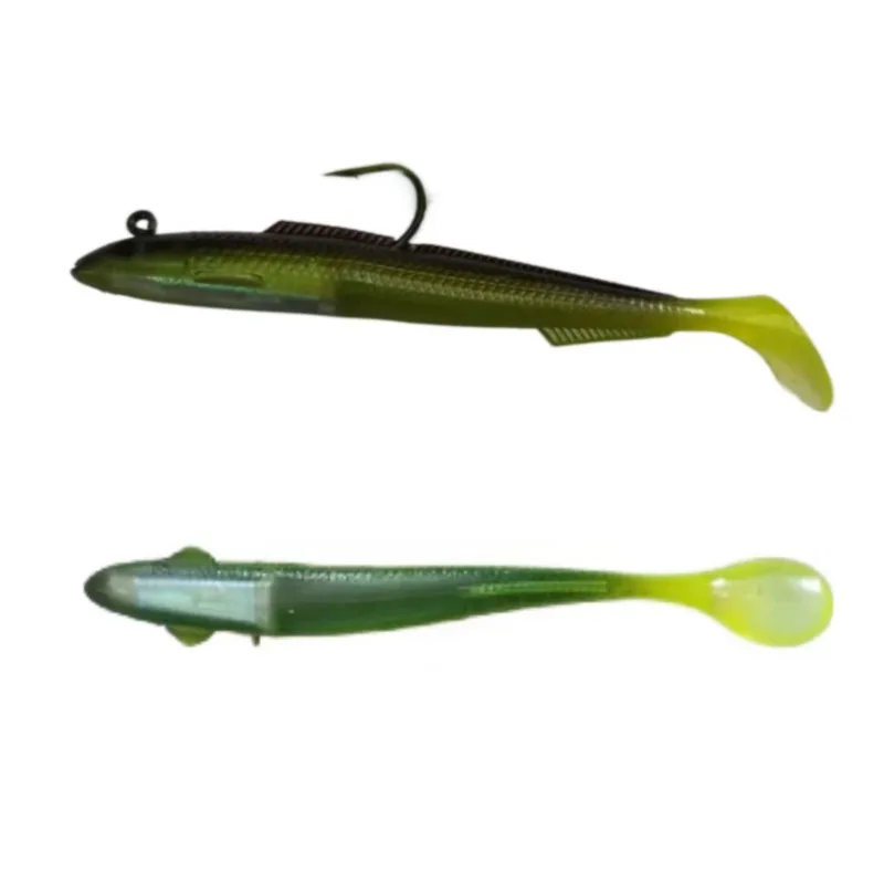 1 Stück 11,5cm/15g Weichköder-Set, Aal-T-Schwanz, langsam sinkender Bleikopf-Köder, künstlicher Simulationsköder für Barsch/Forelle – Detail 3