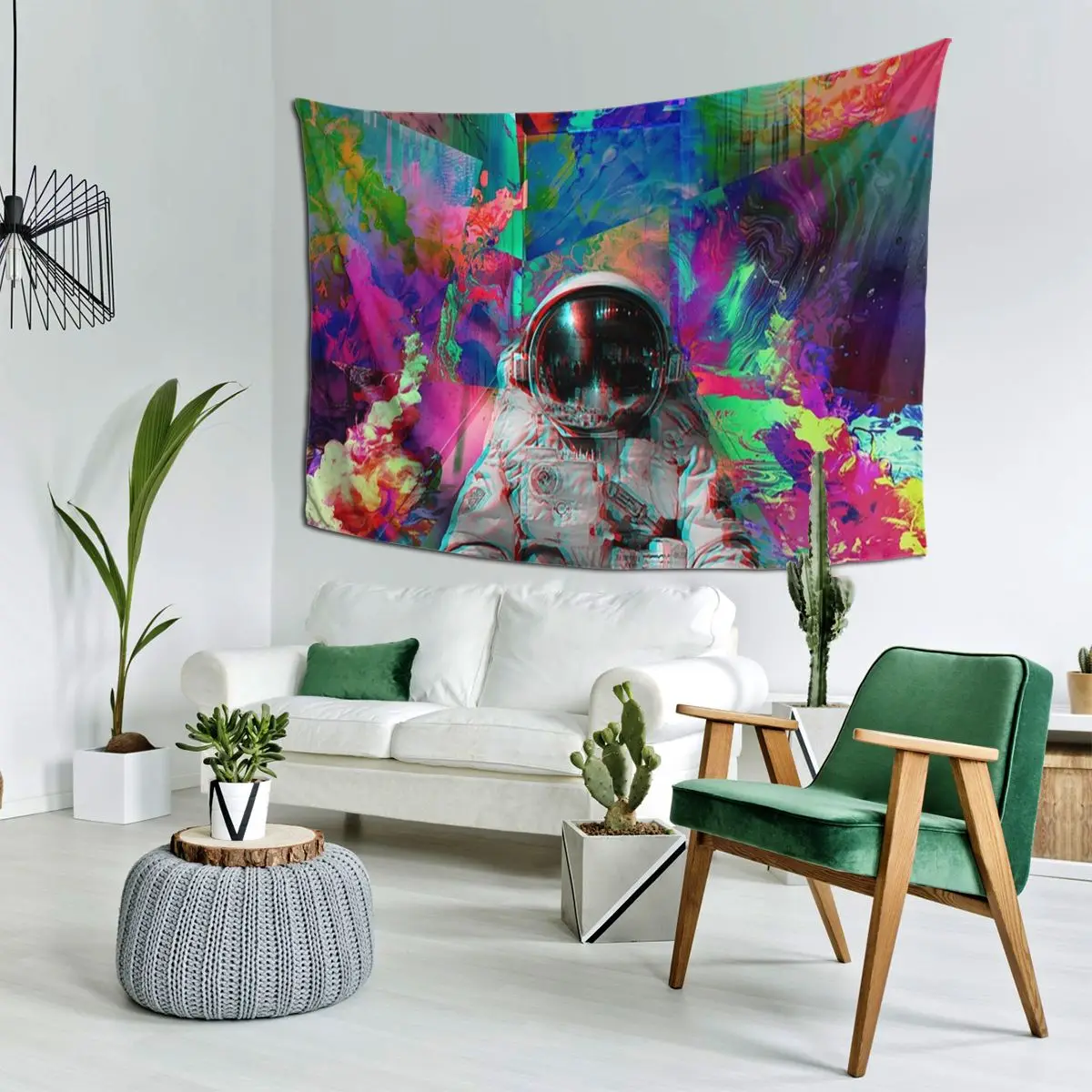 Tripping Space Man Tapestry Hippie Wall Hanging Aesthetic Home Decor Tapestries for Living Room Bedroom Dorm Room