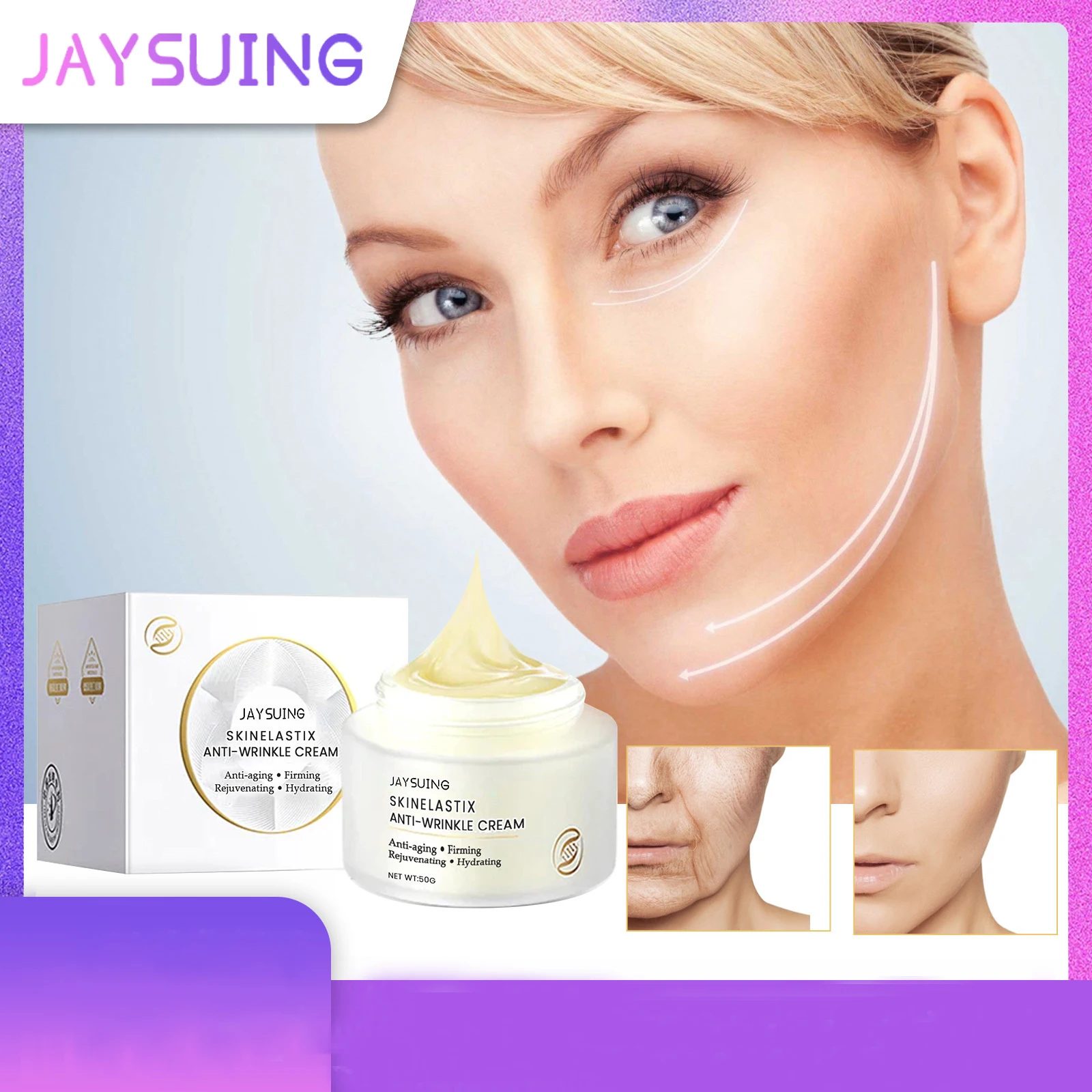 Collagen face cream elastic firm fade fine lines and wrinkles moisturize brighten whiten and tighten skin cream