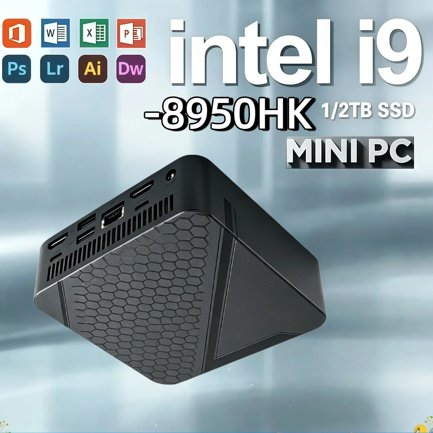 New Mini PC Portable Core i9-8950HK 1TB 2TB SSD 16GB RAM WIFI 6 BT5.2 4K HD Mini Gaming Office Study Pc