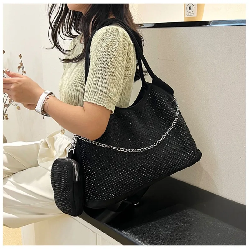 

Large Capacity Full Diamond Tote Crossbody Bag New Fashion Texture Handheld Female Shoulder Bag Personalized Crossbody Bag