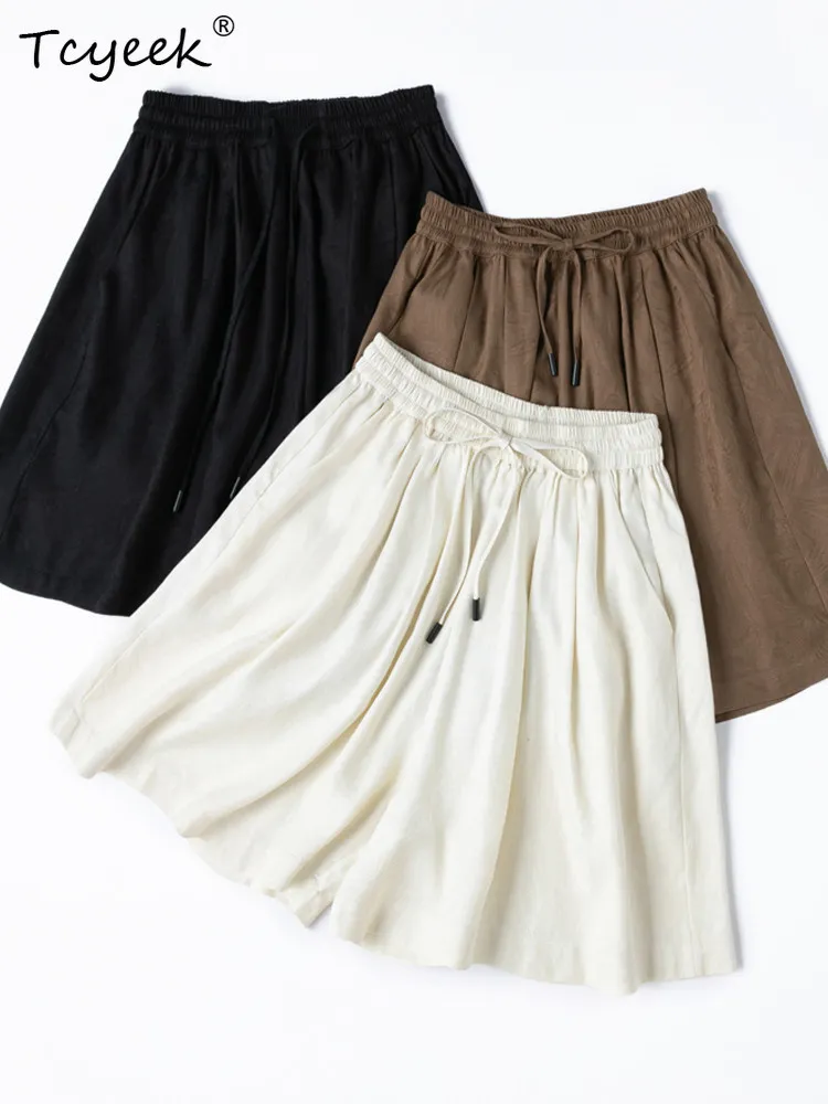

Tcyeek 100% Real Silk Summer Shorts for Women Clothes Casual Elastic Waist Womens Shorts Soft Casual Trousers 2026 Шорты Женские