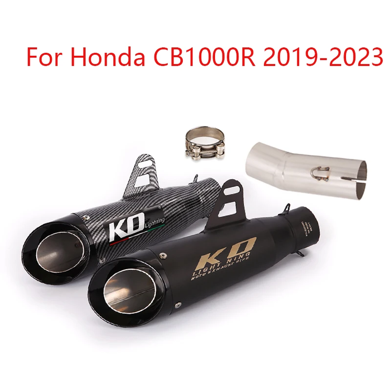 

Motorcycle Exhaust System Slip On 51mm Middle Connect Link Pipe Stainless Steel Muffler Escape For Honda CB1000R 2019-2023