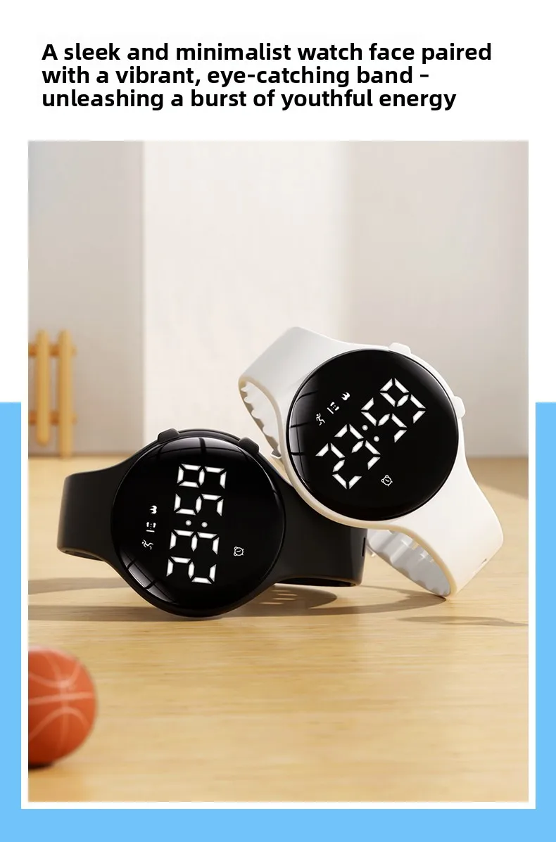 Reloj electrónico de moda para hombres y mujeres, alarma de vibración silenciosa, resistente al agua, para deportes al a