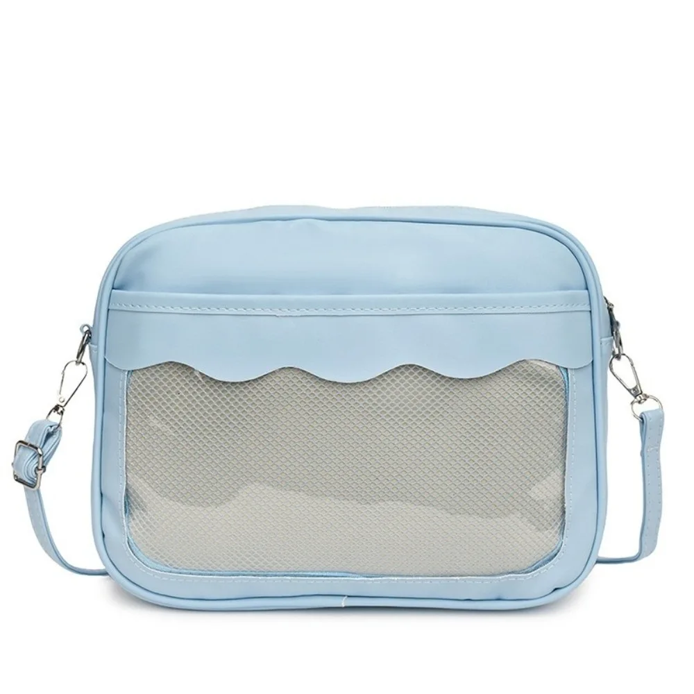 

Wash Bag Y2K Transparent Ita Bag PU Lolita JK Uniform Shoulder Bag Harajuku Zipper PVC Crossbody Bag Beach