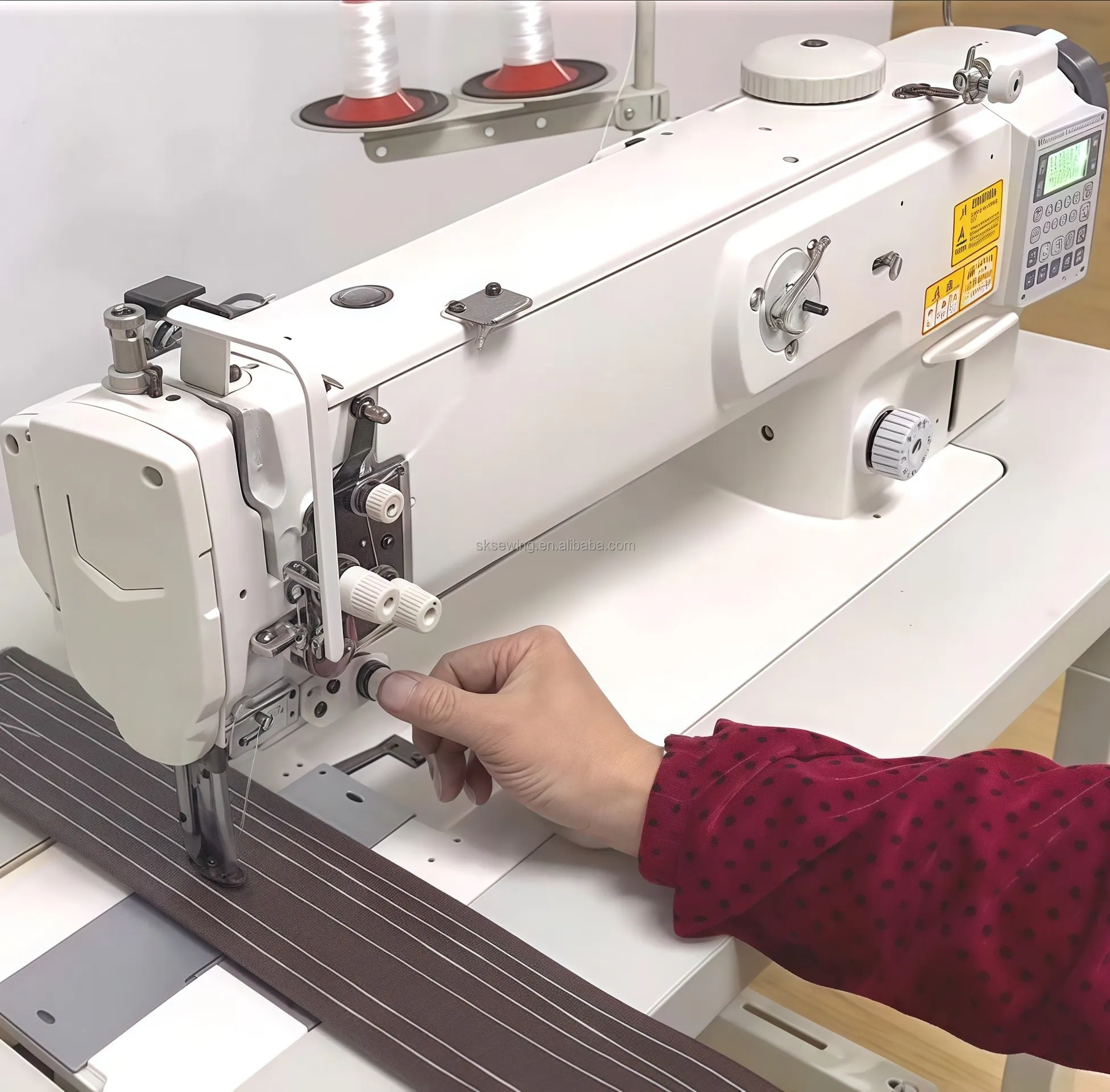 1510 Heavy Duty Long Arm Direct-driven 1-needle 18 Inch Long Arm Compound Feed and Walking Foot Industrial Sewing Machine