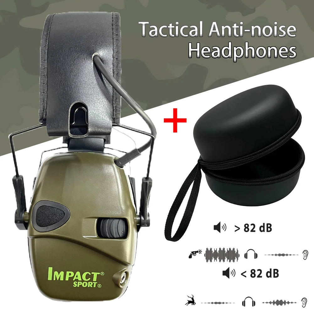 Auriculares electrónicos Bew para disparar, orejeras antiruido que protegen la audición y la amplificación de sonido, auriculares plegables con estuche