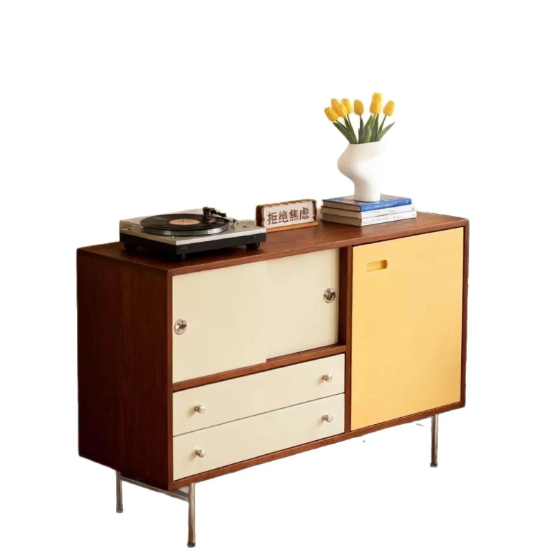 LTT retro dining side color matching light luxury living room entrance wall display cabinet locker