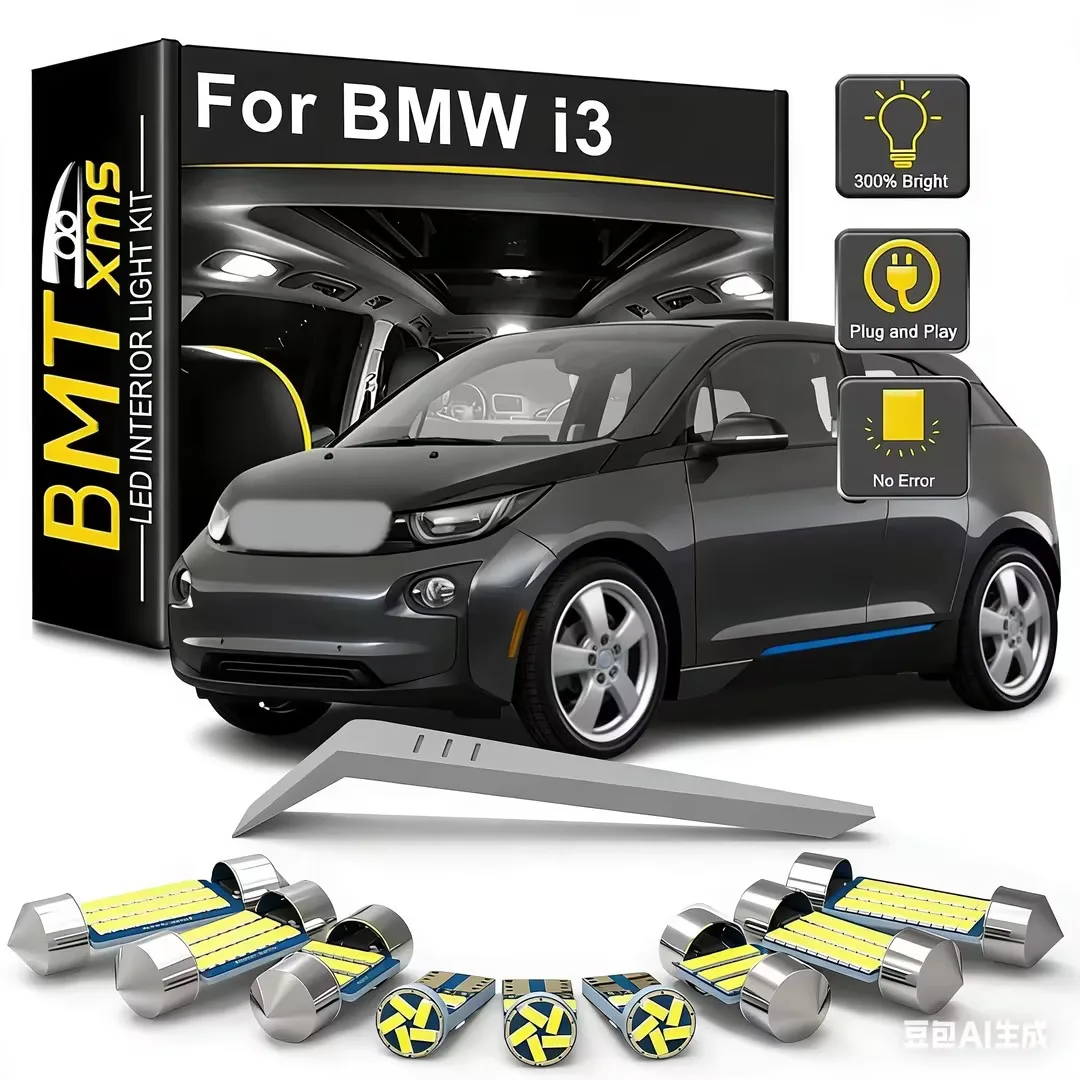 BMTxms 9Pcs Canbus For BMW i3 2014 2015 2016 2017 2018 LED Interior Light Indoor Reading Car Accessories Trunk Glove Box Lamp