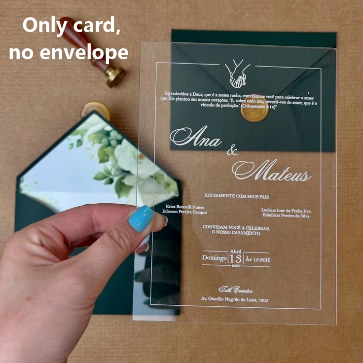 Personalized Clear Wedding Invitation Save The Date Custom Name Vintage Elegant Bridal Shower Card Party Menu Print Anniversary