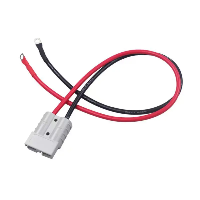 50A Heavy Duty Quick Connect Power Cable 12AWG Silicone Wire with Ring Terminals for Forklift and Off-Grid Systems