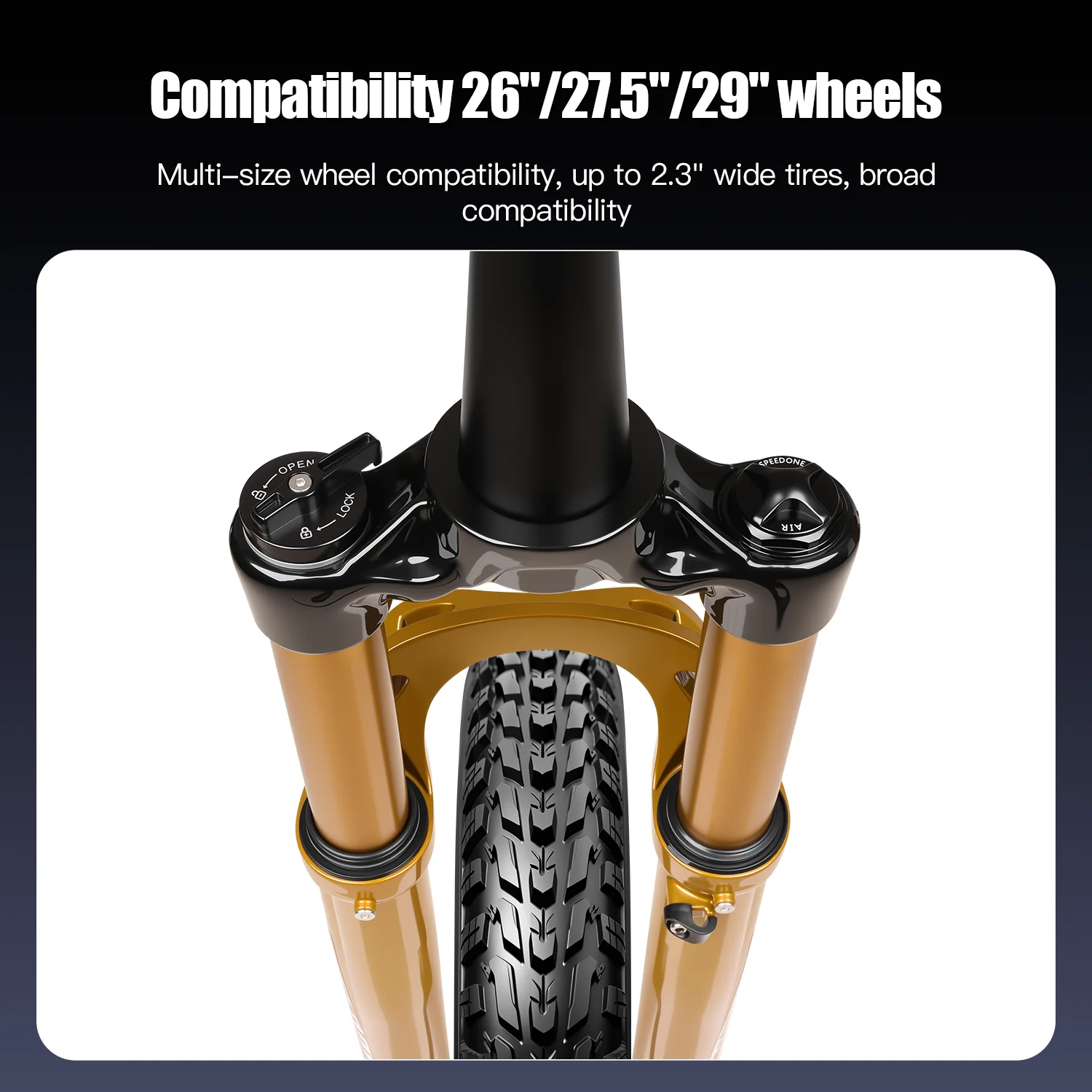 SPEEDONE MTB Suspension Air Fork 27.5/29 inch 120mm Travel Backward Arch MTB Fork Ultralight Design 15x110mm Boost Bicycle Fork - view 4