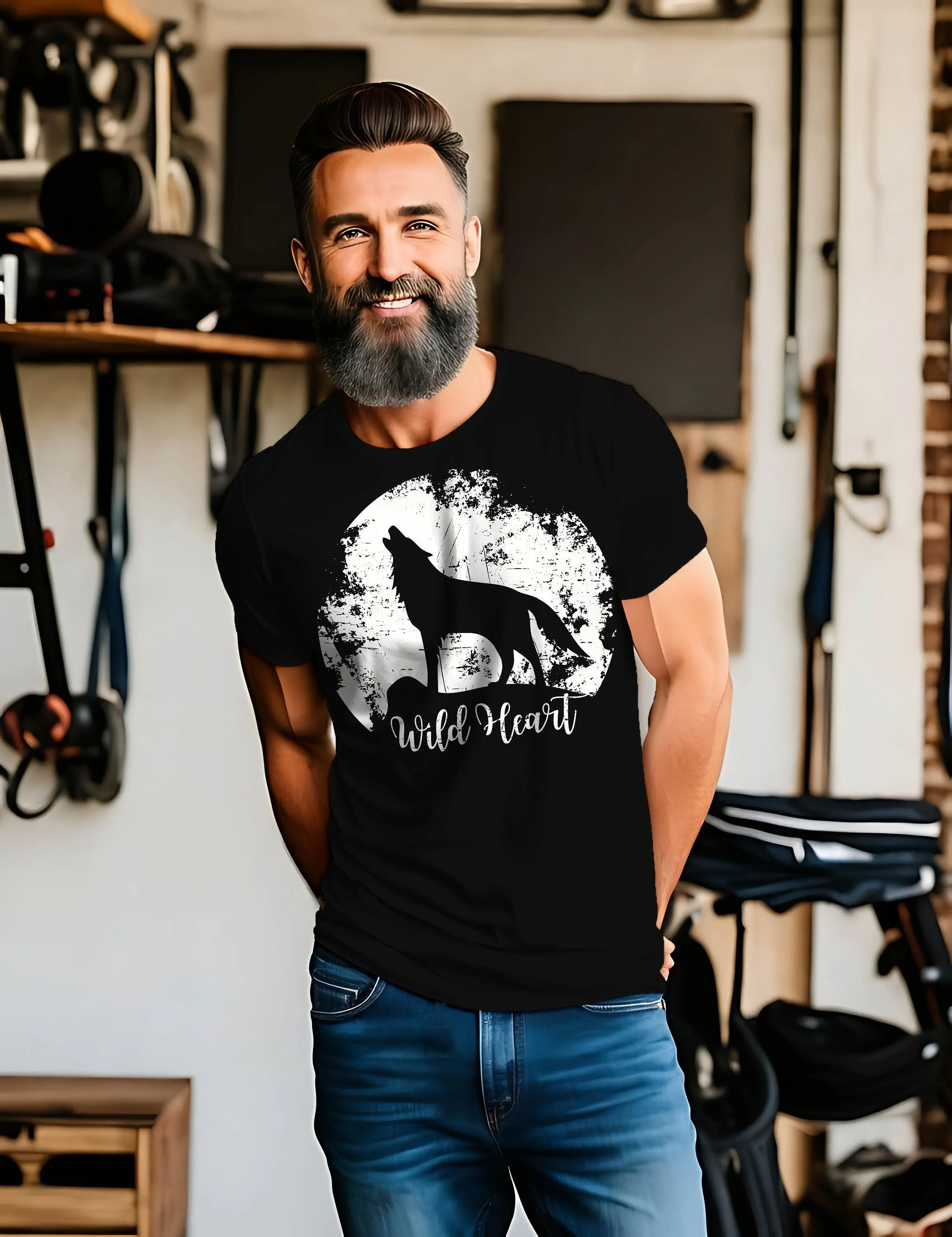 T Shirt Wild Heart Statement Wildes Herz Wolf Freiheit Abenteuer Unbeugsam Stark Mutig Unabhängig Natur Geschenk 359Apt2