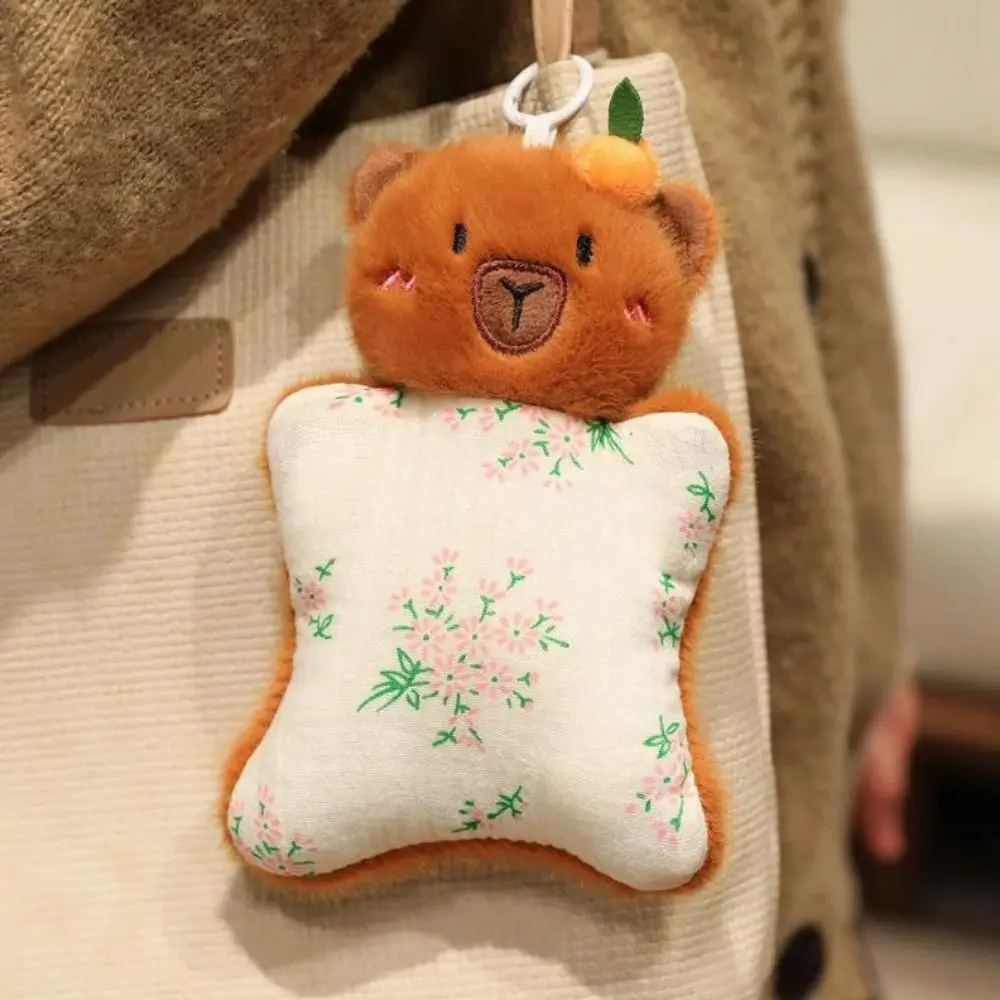 Bag Charm Simulation Capybara Finger Puppet Fluffy Soft Panda Plush Pendants Cartoon Kawaii Plush Rabbit Doll Pendant Jewelry