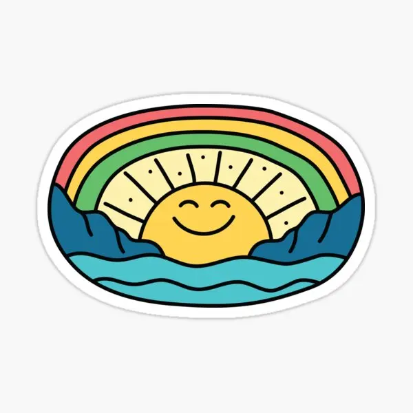 

5 шт., детские наклейки в стиле аниме «Happy Sun»