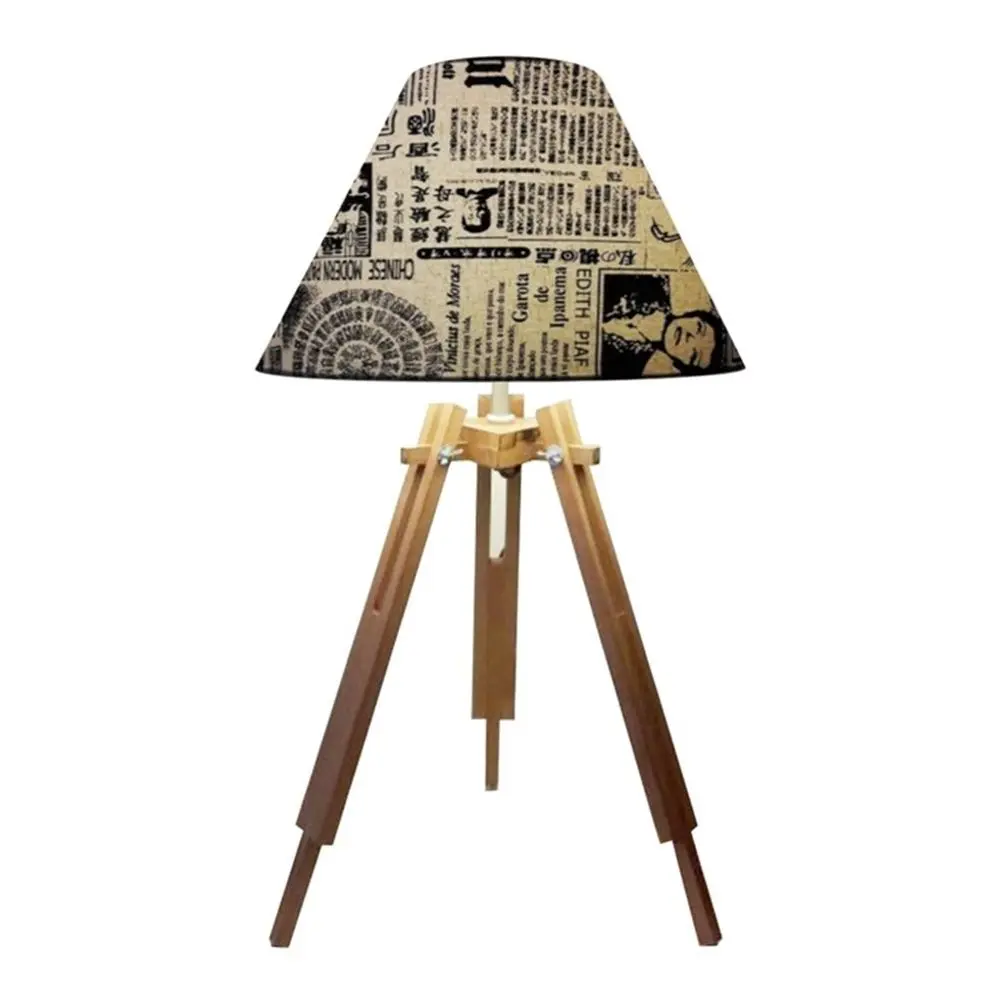 Wood Tripe Lampshade Md-2025 Fabric 25/15x40cm Ny-Jornal - Bivolt