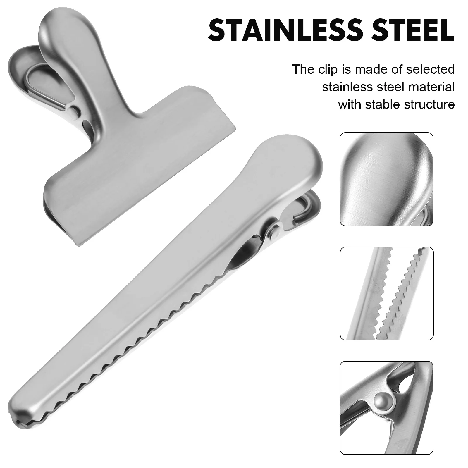 

10 шт., зажимы для мешков для билетов из нержавеющей стали, прочные уплотнительные зажимы для хранения закусок, пакеты для еды, конфеты, купюры, квитанции, маленькие зажимы для сумок,