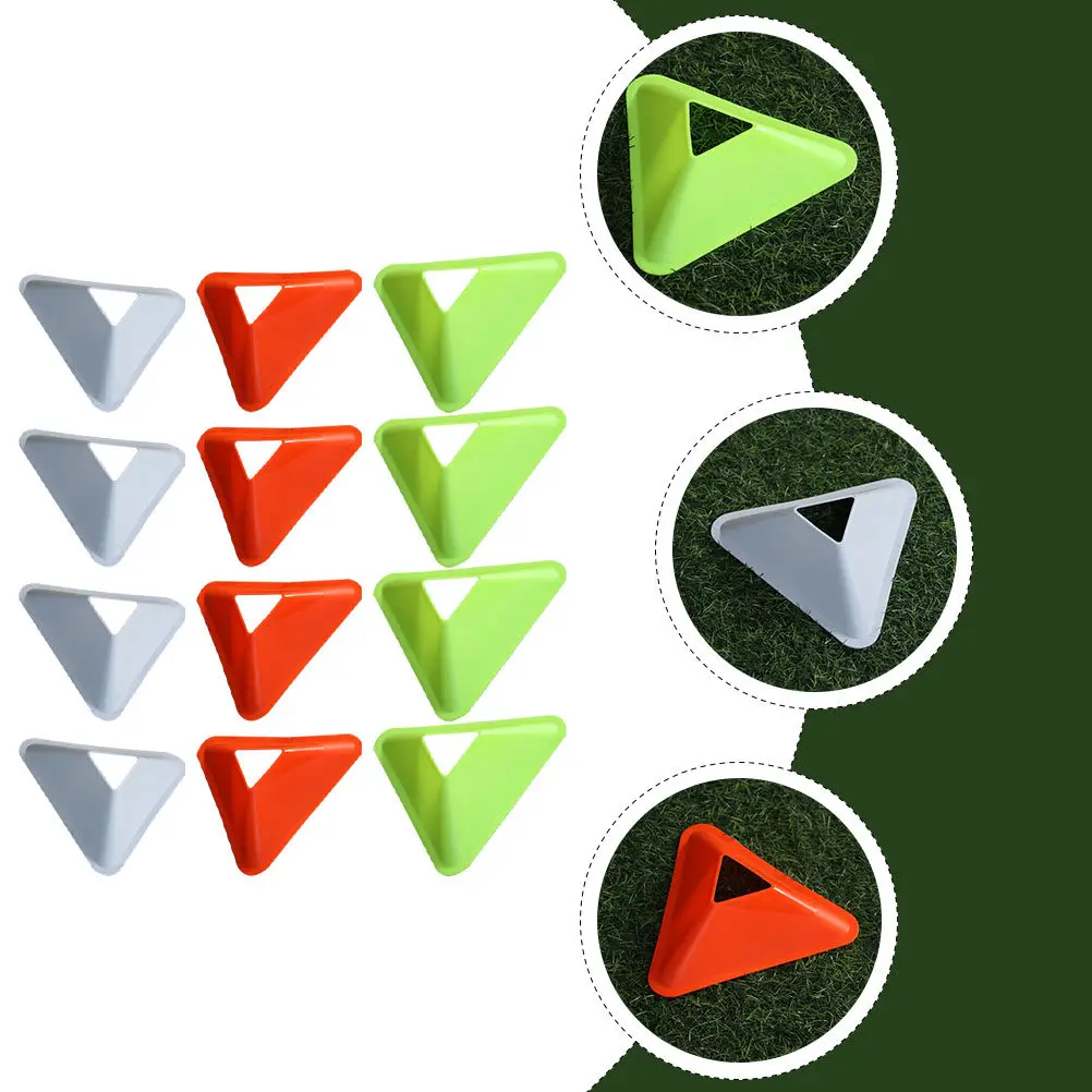 20pcs Football Training Cones – Portable Flat Triangle Disassemblable Field Markers