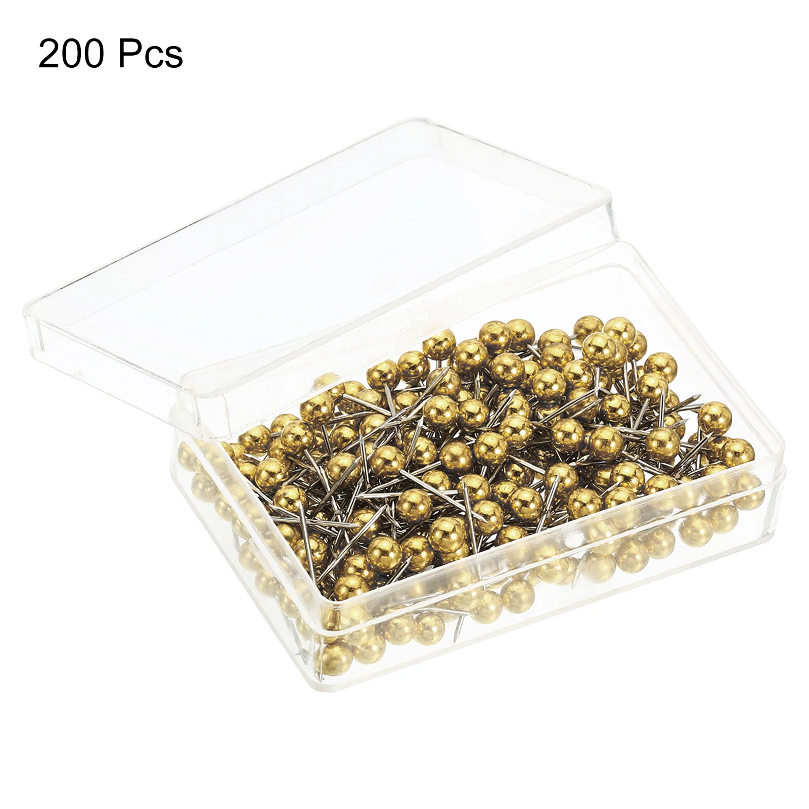 200Pcs 4x15mm Push Pins Round Head Map Tacks Thumb Steel Point for World Maps Cork Boards